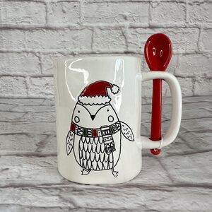 Arlington Designs Penguin Christmas Mug Cup Coffee Tea Stir Spoon Holiday